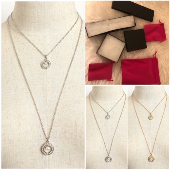 Trend Setter Diva Jewels Jewelry - PEARL & STONE PENDANT NECKLACE SILVER OR  GOLD